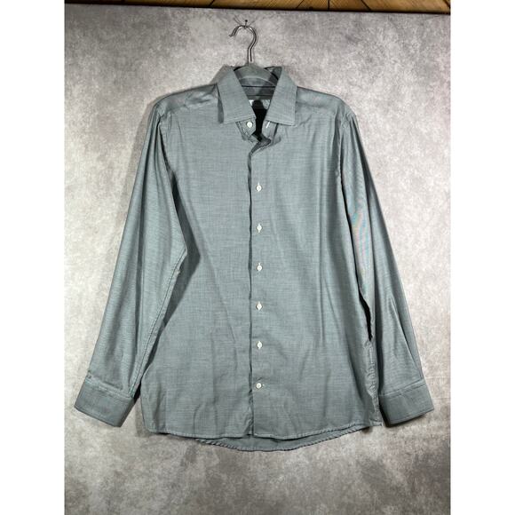 Eton‎ Contemporary Dress Shirt Mens Size 15 3/4 40 Gray Stretch Button Up Cotton - Picture 1 of 11